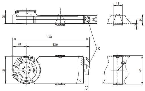 razmeru servoprivoda belimo cm 1