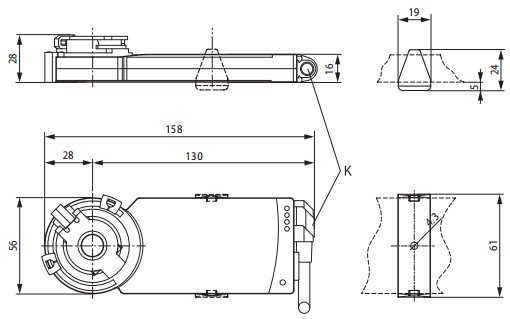 razmeru servoprivoda belimo cm 1
